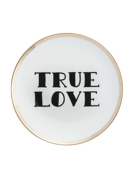Piatto colazione in porcellana con scritta True Love, Porcellana, True Love, Ø 17 cm