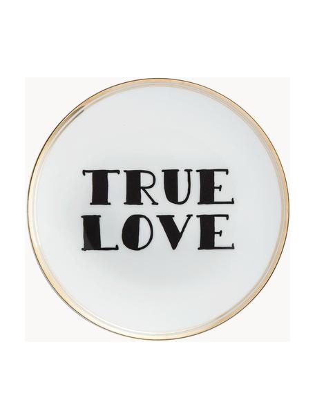 Porseleinen ontbijtbord True Love met opschrift, Porselein, True Love, Ø 17 cm