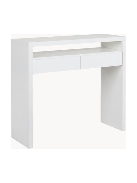 Úzký psací stůl s rozkládací deskou Teresa, Dřevotřísková deska s melaminovým povlakem (MFC), dřevovláknitá deska střední hustoty (MDF)

Tento produkt je vyroben z udržitelných zdrojů dřeva s certifikací FSC®., Bílá, Š 100 cm, H 36 cm