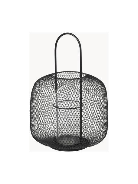 Ručne vyrobený kovový lampáš Boden, Kov s práškovým náterom, Čierna, Ø 30 x V 43 cm