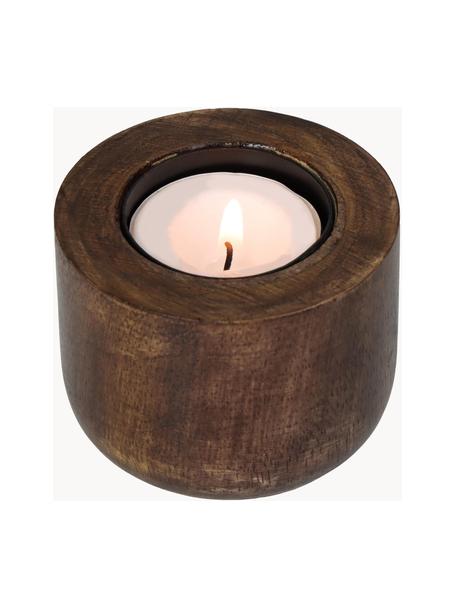 Teelichthalter Light aus Holz, Holz, Dunkles Holz, Ø 7 x H 5 cm