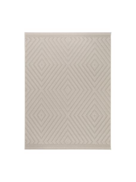 Tapis intérieur-extérieur Naoto, 100 % polypropylène, Blanc cassé, beige clair, larg. 80 x long. 150 cm (taille XS)