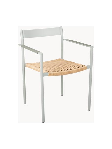 Gartenstühle DK, 2 Stück, Gestell: Aluminium, beschichtet, Sitzfläche: Geflecht, Salbeigrün, Beige, B 55 x T 54 cm