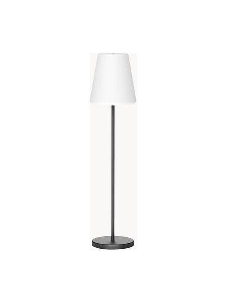 Dimbare solar tuinlamp Lola met afstandsbediening, Lampenkap: polypropyleen, Lampvoet: gecoat metaal, Wit, zwart, Ø 28 x H 119 cm