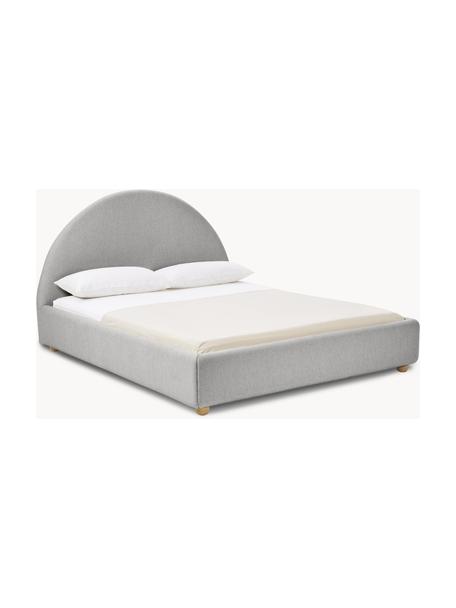 Cama tapizada Ebba, Tapizado: 100% polipropileno Alta r, Estructura: madera de pino maciza y p, Patas: madera de pino macizo, Tejido gris, An 140 x L 200 cm