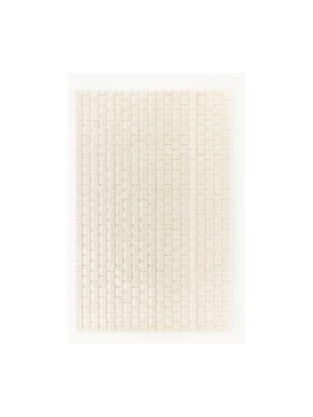 Tapis tissé à la main avec surface texturée Adley, 78 % laine, 20 % coton, 2 % polyester

Les tapis en laine peuvent perdre des fibres lors des premières semaines et des peluches peuvent se former, ce phénomène est naturel et diminue à mesure de votre usage et du temps, Blanc crème, larg. 200 x long. 300 cm (taille L)