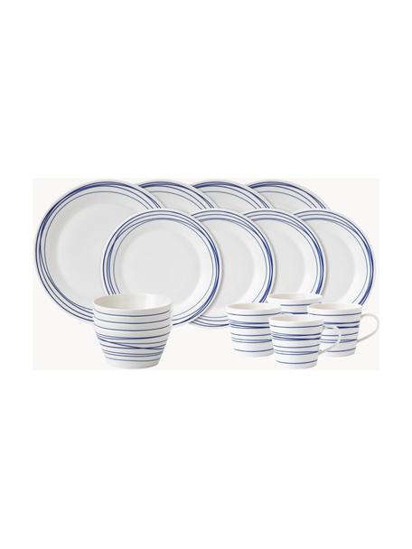 Sada porcelánového nádobí Pacific Blue, pro 4 osoby (16 dílů), Porcelán, Linie, Pro 4 osoby (16 dílů)