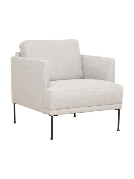 Fotel z metalowymi nogami Fluente, Tapicerka: 80% poliester, 20% ramia , Stelaż: lite drewno sosnowe z cer, Nogi: metal malowany proszkowo, Beżowa tkanina, S 74 x G 85 cm