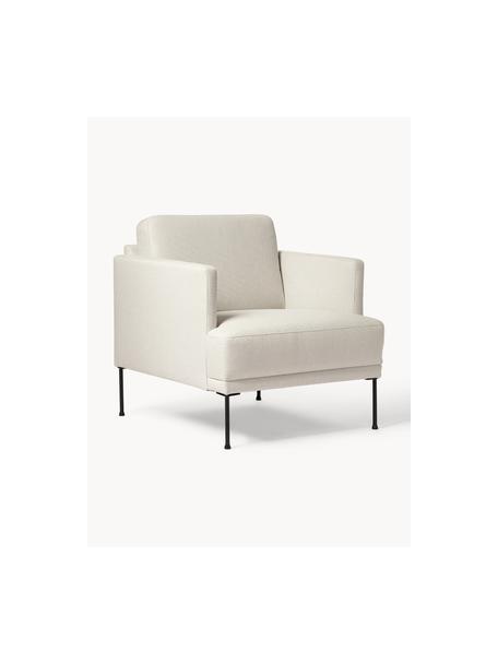 Fauteuil Fluente, Bekleding: 100% polyester. Met 35.00, Frame: massief grenenhout, FSC-g, Poten: gepoedercoat metaal., Geweven stof lichtbeige, B 74 x D 85 cm