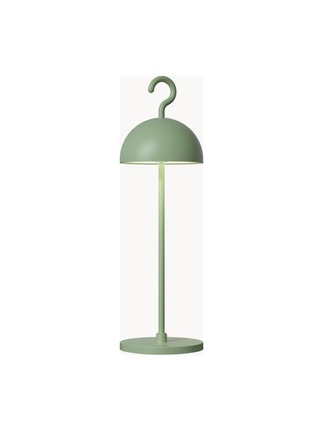 Lámpara pequeña para exterior LED regulable Hook, Lámpara: aluminio recubierto Cable, Verde salvia, Ø 11 x Al 36 cm
