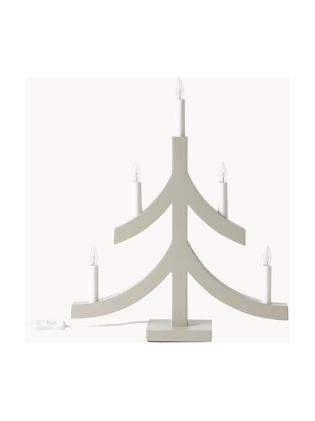 Holz-Weihnachtsbaum Pagod mit LED-Kerzen, Gestell: Holz, Beige, Weiß, B 40 x H 48 cm