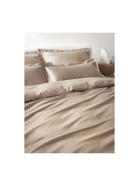 Baumwollsatin-Bettdeckenbezug Premium, Webart: Satin Fadendichte 400 TC,, Beige, B 135 x L 200 cm