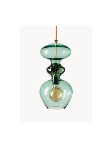 Malá závesná lampa Futura, Zelená, priehľadná, Ø 18 x V 37 cm