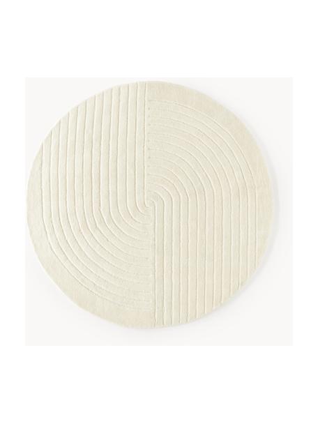 Tapis rond en laine tuftée main Mason, Blanc crème, Ø 150 cm (taille M)