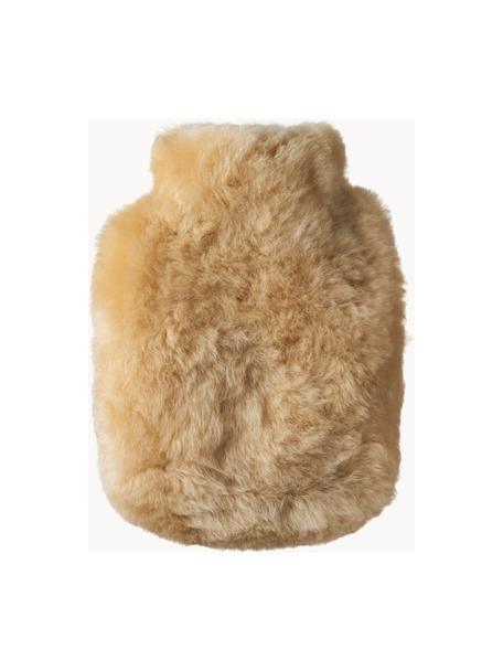 Borsa acqua calda fatta a mano in pelle di alpaca Calmo, 1,8 L, Rivestimento: pelle di alpaca, Interno: termoplastico, Beige, Larg. 25 x Lung. 35 cm