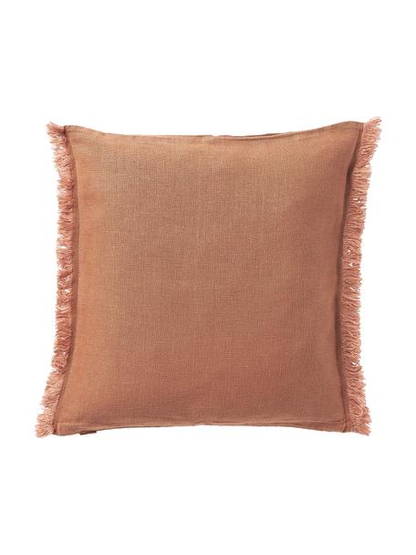 Federa arredo in lino con frange Luana, 100% lino

Il lino per sua natura tende ad avere una sensazione ruvida al tatto e un aspetto naturale sgualcito
L'alta resistenza allo strappo rende il lino resistente all'abrasione e all'usura, Terracotta, Larg. 40 x Lung. 40 cm