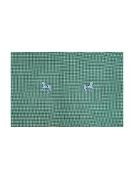 Nappe en coton Pegasus, 100 % coton, Bleu ciel, vert, beige clair, 6-8 personnes (larg. 140 cm x long. 240)