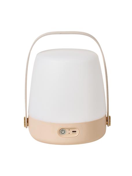 Mobile Dimmbare Aussentischlampe Lite-up, Lampenschirm: Kunststoff, Griff: Holz, Lachsfarben, Ø 20 x H 26 cm