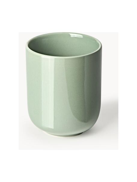 Tasses à café en porcelaine Nessa, 4 pièces, Porcelaine de haute qualité, Vert sauge, haute brillance, Ø 8 x haut. 10 cm, 200 ml