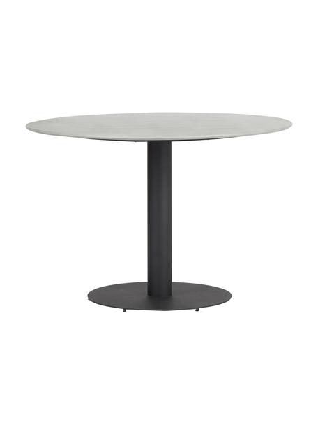 Záhradný jedálenský stôl z kovu Troy, Potiahnutý kov, Svetlosivá, čierna, Ø 110 x V 74 cm