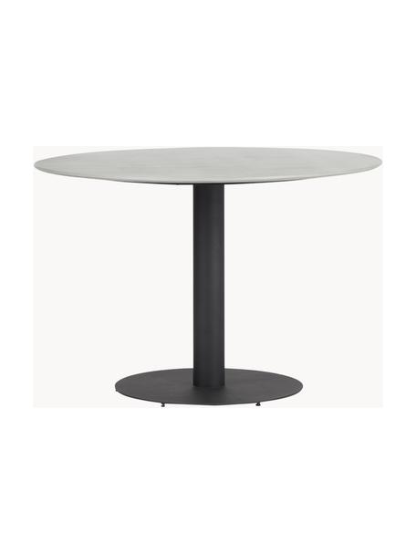 Stół ogrodowy z metalu Troy, Metal powlekany, Jasny szary, czarny, Ø 110 x W 74 cm