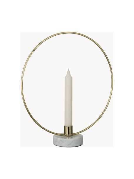 Kerzenhalter Golden Ring, Kerzenhalter: Metall, beschichtet, Fuß: Marmor, Goldfarben, B 28 x H 30 cm