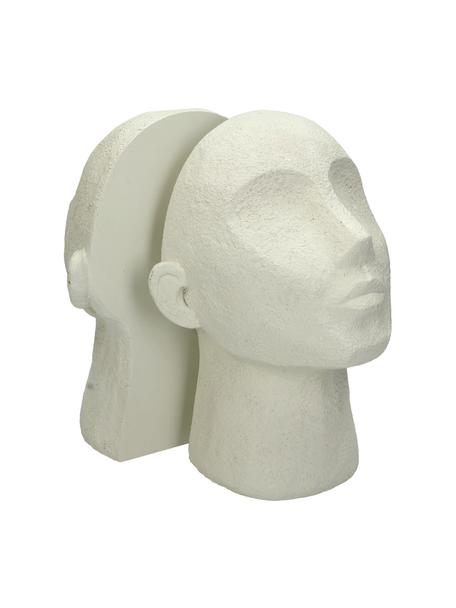 Serre-livres Head, 2 pièces, Polyrésine, Blanc cassé, larg. 16 x haut. 22 cm