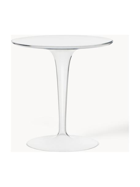 Tavolino rotondo Tip Top, Vetro acrilico, Trasparente, Ø 49 x Alt. 50 cm