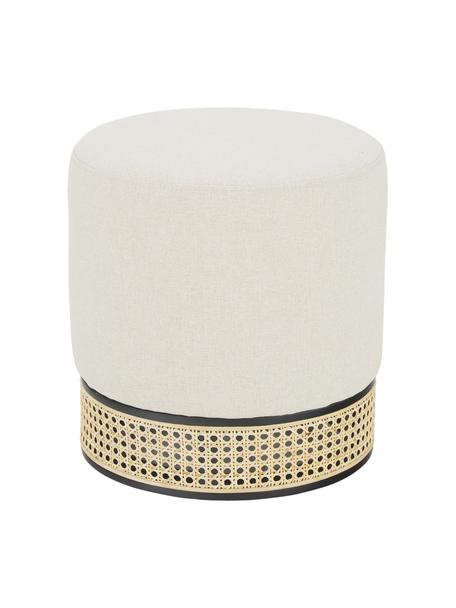 Kruk Mara met Weens vlechtwerk, Bekleding: polyester, Frame: multiplex, Voet: massief berkenhout, rotan, Geweven stof beige, Ø 37 x H 39 cm