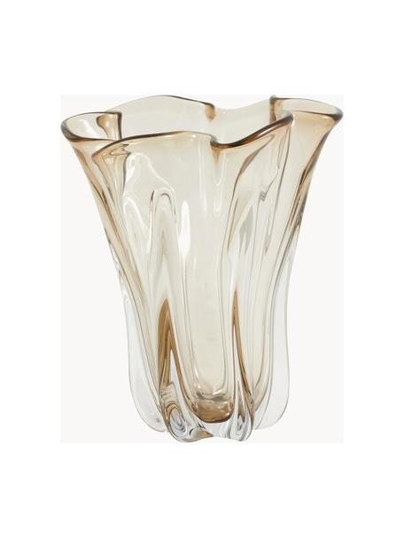 Glas-Vase Komnio, H 27 cm, Glas, Hellbraun, transparent, Ø 22 x H 27 cm