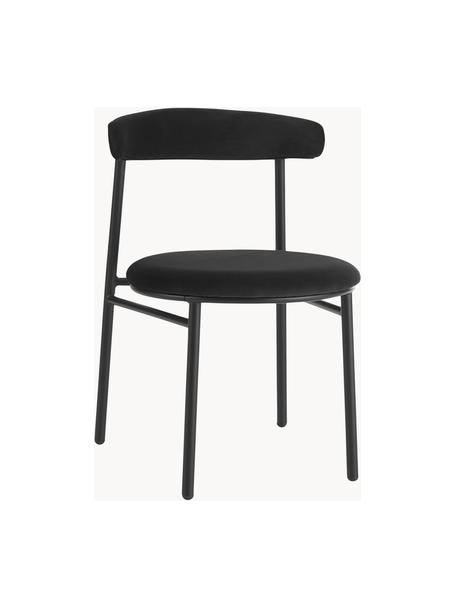 Chaises rembourrées en velours Doggi, 2 pièces, Velours noir, larg. 47 x prof. 50 cm