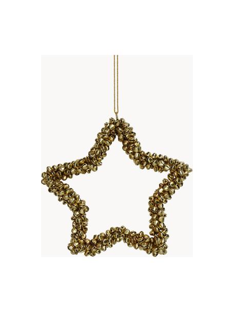 Ozdoba na vianočný stromček so zvončekom Star, Potiahnutý kov, Zlatá, Š 16 x V 16 cm
