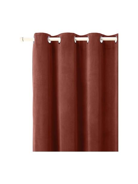 Rideau occultant en velours avec œillets Rush, 2 pièces, 100 % polyester (recyclé), Pourpre, larg. 135 x long. 260 cm