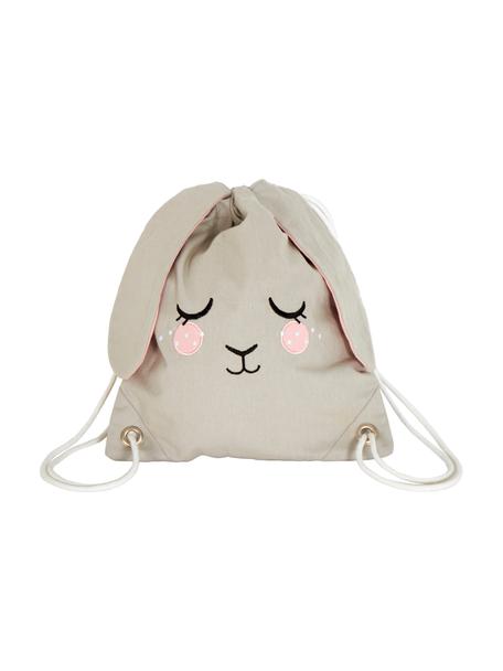 Dětský batoh se stahovací šňůrkou Bunny, 100 % bio bavlna, s certifikátem GOTS, Béžová, růžová, Š 30 cm, V 35 cm