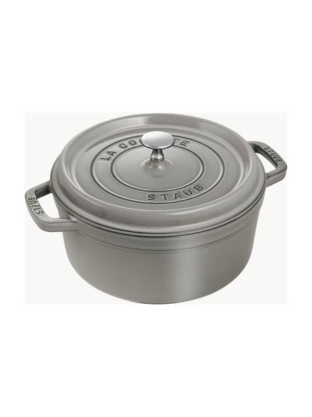 Ronde braadpan La Cocotte uit gietijzer, Geëmailleerd gietijzer, Grijs, glanzend, Ø 24 cm x H 15 cm, 3,8 L