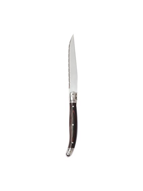 Cuchillos para bistec Gigaro, 4 uds., Cuchillo: acero inoxidable, Marrón oscuro, L 23 cm