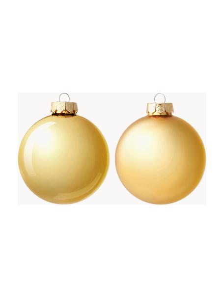 Kerstballen Evergreen mat/glanzend, verschillende formaten, Goudkleurig, Ø 8 cm, 6 stuks