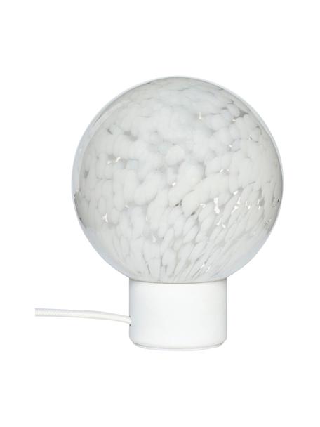 Petite lampe boule à poser tachetée Cloud, Blanc, Ø 15 x haut. 21 cm
