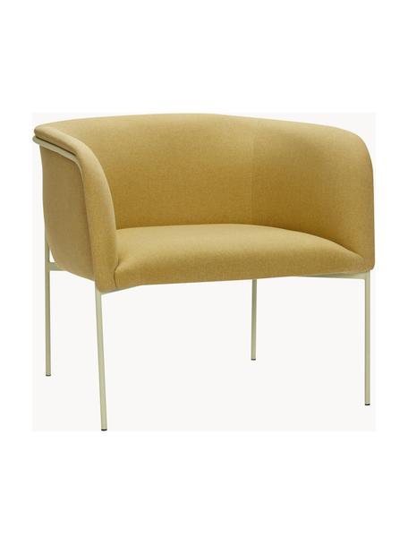 Fauteuil lounge Eyrie, Tissu jaune, beige clair, larg. 89 x prof. 58 cm