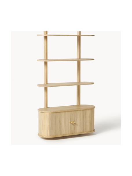 Scaffale da parete con frontale scanalato Calary, Legno chiaro, Larg. 90 x Alt. 152 cm