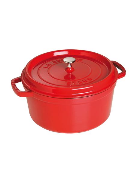 Kulatý pekáč z litiny La Cocotte, Smaltovaná litina, Červená, stříbrná, Ø 28 cm, V 18 cm