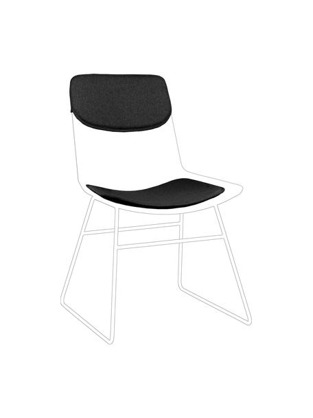 Cuscini per poltrona in metallo Wire 2 pz, Rivestimento: 60% cotone, 40% poliester, Tessuto grigio scuro, Set in varie misure