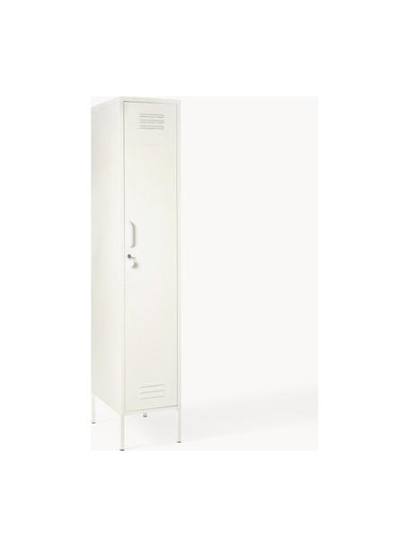 Armadietto piccolo The Skinny, Acciaio verniciato a polvere, Bianco latte, Larg. 35 x Alt. 183 cm