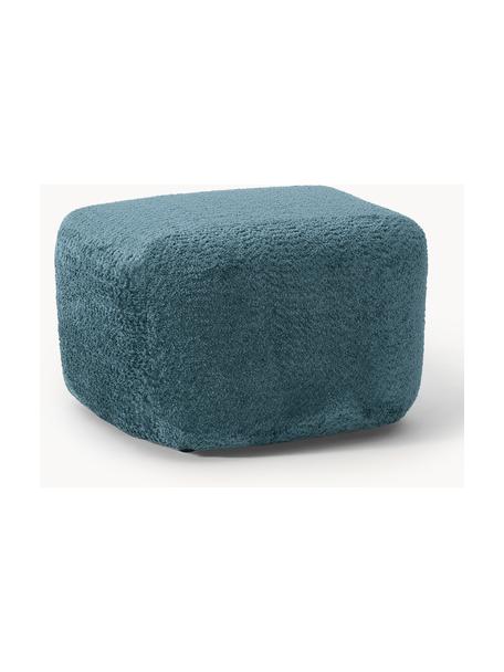 Sofa-Hocker Wolke aus Teddy-Bouclé, Bezug: Teddy-Bouclé (100 % Polye, Teddy-Bouclé Petrol, B 64 x H 41 cm