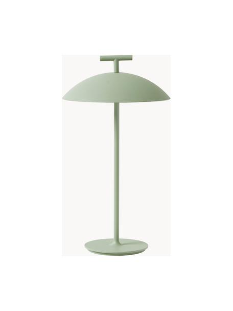 Přenosná designová stmívatelná stolní LED lampa Mini Geen-A, Kov s práškovým nástřikem, Šalvějově zelená, Ø 20 cm, V 36 cm