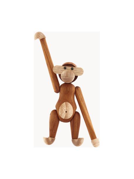Dekoracja z drewna tekowego Monkey, W 19 cm, Drewno tekowe, drewno limba, Brązowy, S 20 x W 19 cm
