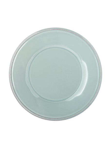 Piatto da colazione rustico color menta Costance 2 pz, Gres, Blu, turchese, Ø 24 cm