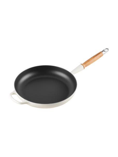 Koekenpan Signature Collection uit gietijzer met houten handvat, Wittinten, Ø 28 x H 8 cm
