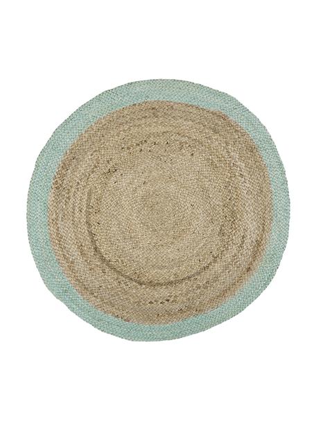 Runder Jute-Teppich Shanta mit mintgrünem Rand, handgefertigt, 100% Jute

Da die Haptik von Jute-Teppichen rau ist, sind sie für den direkten Hautkontakt weniger geeignet., Jute, Mintgrün, Ø 100 cm (Größe XS)