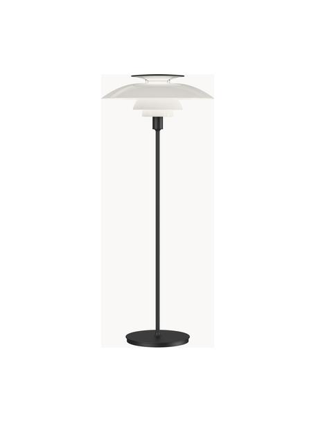 Kleine dimmbare Stehlampe PH 80, Lampenschirm: Acrylglas, Polycarbonat, Schwarz, Weiss, H 132 cm